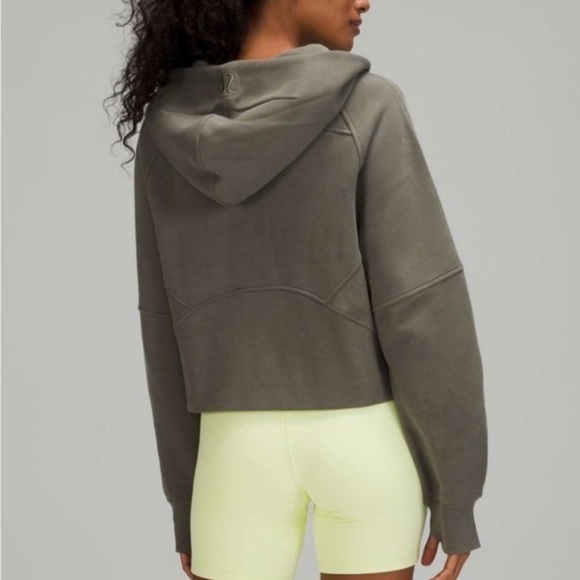 Lululemon Oversized Cropped Half-Zip Scuba Hoodie - Size XS/S (Grey Sage) - Picture 3 of 9